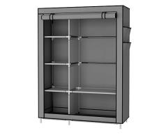 UDEAR Armario Closet Organizador Plegable para Ropa Ropero Resistente al Polvo Guardarropa Gris 105 x 45 x 170 CM