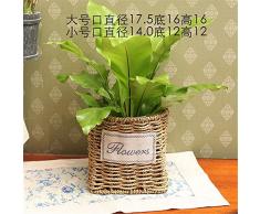 Creative puro rattan mimbre paja hechos a mano la pared cuelgan canasta de flores en macetas decoración pot inicio productos,D,17x16cm
