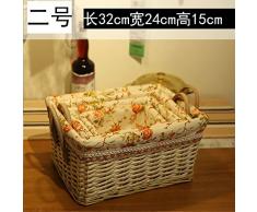 TIANLIANG04 almacenamiento del bastidor del canasto cesta de ratán tejido cuadro pequeño escritorio cesta cesta de almacenamiento snack tejido bambú escombros dos,No.