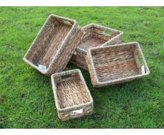 Cesta para estanterías, cajones de mimbre cesta de cubiertos y metal GR, 1