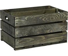 nuevo establo Caja de fruta caja, Cajón de manzana, Caja de vino de la Región De Altes Land Natural 54x35x30 cm - Palo de rosa mit Tabla central"verticalmente"