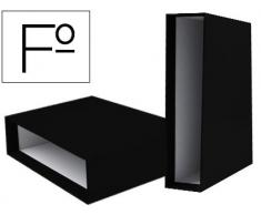 CAJA ARCHIVADOR LIDERPAPEL DE PALANCA CARTON FOLIO DOCUMENTA LOMO 82MM COLOR NEGRO