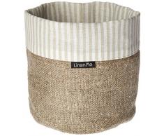 LinenMe lino Lara algodón cesta, 6 por 20,3 cm), color beige/natural