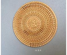 ZHUANGJI Rattan Taza Cojin Cojin Cojin, Botella, Cuenco Amortiguador, Aislamiento de Calor,16 cm de diametro