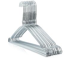 Hangerworld 20 Perchas de Metal 40cm con Muescas Ahorra Espacio para Camisas Vestidos y Pantalones