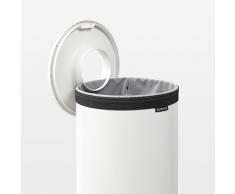 Brabantia - Cesto para ropa, 35 l, tapa de plástico blanca, cuerpo acero blanco