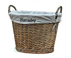 Vintiquewise cesto de la Ropa Sucia (Mimbre con Forro Blanco, Gris