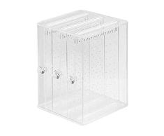 Loopunk Joyero Organizador a Prueba de Polvo acrílico Transparente Pendientes joyería Caja de Almacenamiento para Mujer joyería Expositor Rack