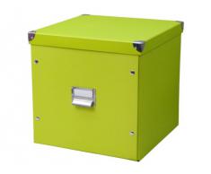 Zeller 17636 Caja de almacenaje de cartón Verde (Grun) 33.5 x 33 x 32 cm