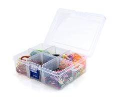 Hangerworld Caja Organizadora de Plástico Transparente con Seis Compartimentos Ajustables y Tapa
