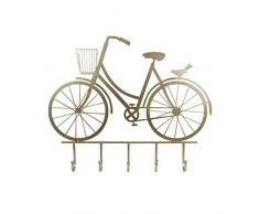 CAPRILO. Percha de Pared Decorativa de Metal con Ganchos Bicicleta Retro. Adornos y Muebles Auxiliares. Percheros. Decoración Hogar. Regalos Originales. 59 x 6 x 50 cm.