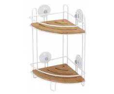 2 baldas de bambú Eckbadablage - estante - estantería - para colgar - estante - estantería para baño - ducha Colgante - estante colgante - ducha - ducha - baño