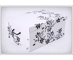 Juego de 3 cajas de almacenamiento de Spetebo, 3 colores (blanco, negro y gris), 45 l cada una, estilo floral barroco