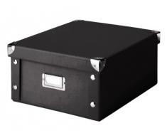 Zeller 17918 Caja de almacenaje de cartón Negro (Schwarz) 31 x 26 x 14 cm