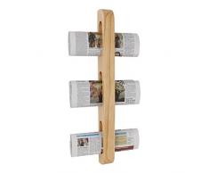 Olympia, revistero de madera, 605 x 70 x 45 mm de montaje en pared, soporte para periódico y revistas.