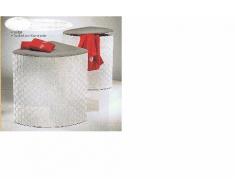 Rattan im Trend - Cesto esquinero para ropa sucia (nailon, taburete), color blanco