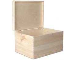 Creative Deco XXL Grande Caja Madera para Decorar con Tapa | 40 x 30 x 24 cm | Baúl Cofre Decoracion Almacenaje Herramiente Fruta Decoupage Documentos Objetos de Valor Juguetes