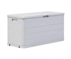 vidaXL Caja de Almacenamiento de Jardín 280L Gris Claro Mobiliario Exteriores