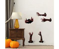 Braveking Pegatinas Coche, Etiqueta Engomada De La Mano De Sangre De Horror De Halloween, Material De PVC, Impermeable, Desmontable, para Automóviles, Baúles, Paredes Y Puertas,2
