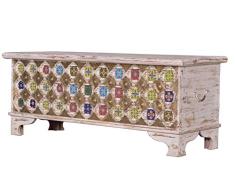 GINER Y COLOMER Baúles Decorativos - Baúl Madera Beige/Bronce (45x116x40)