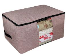 iwill CREATE PRO Bolsa organizadora de Almacenamiento para el hogar en el Armario, suéteres, colchas, Mantas, Almacenamiento de edredón, Ventana Transparente, Dos Cremalleras Laterales, Rojo