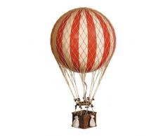 Rojo Jules Verne globo - almohadilla amortiguadora de sonido y globo tamaño grande - características mano-Diseño con nudo Red y cesta de mimbre - Authentic Models AP168R