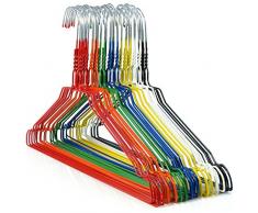 Hangerworld - Perchas Metálicas De Acero Galvanizado, Varios Colores, 40.5 cm, 100 Unidades