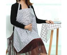 Cubierta de lactancia del bebé Suave ropa de lactancia de algodón Lactancia manta mantón transpirable Delantal Cubrir con bolsa a juego libre para la lactancia materna bebés(Dots)
