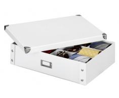 Zeller 17769 Caja para Corbatas Y Cinturones, Cartón, Cartã³n, Blanco, 44.5x31.5x11 cm
