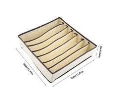 FTVOGUE Organizador Plegable de Cajones Caja de Almacenamiento de Divisor Duradero Caja Contenedor para Sujetador Ropa Interior Calcetín(7Grids)