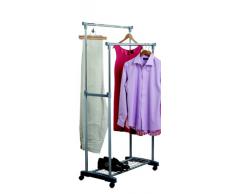 Zeller 17151 - Perchero con Ruedas (2 Barras, 83 x 43 x 93,5-170 cm)