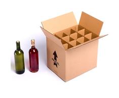 (15x) Caja para botellas de vino CON separadores de cartón rejilla | TELECAJAS (Para 12 Botellas) (PACK DE 15 UNIDADES)