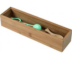 Rangement & Cie CIE RAN6963 se Pueden apilar Caja de almacenaje de bambú 30 x 7,5 x 2,5 cm, Bamboo, L