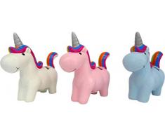 DISOK - Lote 20 Huchas Unicornios cerámica, presentada en cajita. Detalle Original en Forma de Hucha Unicornio para Detalle de cumpleaños, comunión y Fiestas.
