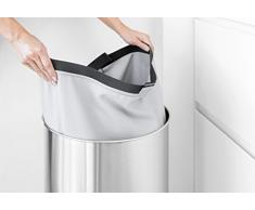 Brabantia - Cesto para Ropa, 60 l, Tapa Acero Mate, Cuerpo Acero Mate