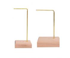 Sharplace 2 Piezas De Base De Madera, Organizador De Joyas, Pendientes, Expositor De Joyas, Pulseras, Estante De Pie para Mostrador De Tienda Y Decoración del H