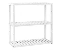 SONGMICS Estantería de Bambú para Baño, Librería, Organizador, Estantería de Pared, 60 x 15 x 54 cm BCB13W