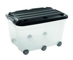 Sundis KLIPSO Noir Baúl con Ruedas, Transparente/Negro, 60L
