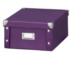 Zeller 17793 Caja de almacenaje de cartón Morado (Lila) 31 x 26 x 14 cm