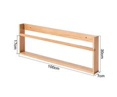 Estantería Sling Estantería de una Sola Capa Montado en la Pared Revistero Diseño de bafle Rodamiento de Madera sólida Fuerte Fácil instalación, 2 Colores, 2 tamaños (Color: B, Tamaño: 100x7x30cm)
