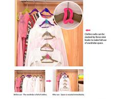 OUNONA Ganchos para perchas Ahorra Espacio organizador de armario - 10 Piezas