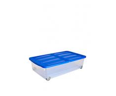 Curver - Caja Organizadora Bajocama 32L. con Tapa - Con Ruedas - Color Azul