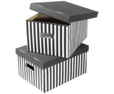 Compactor Lote 2 x Caja de almacenaje Negro 40 x 31 x H.21 cm