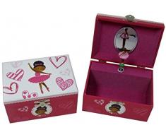 Caja Musical Decorativa de Madera Bailarina Corazon Cajas Multiusos y Joyeros. Juguetes y Juegos de Colección. Regalos Originales para Reyes y Navidad. Decoración Clásica.