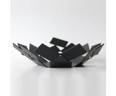 Alessi MT01 B, Cesta, Acero inoxidable, Negro, 24.5 x 23.2 x 6.2 cm