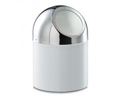 Zeller 27203 - Papelera (acero inoxidable y metal cromado), color blanco