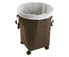 Versa 19485331 Cesta Ropa C/Ruedas Chocolate, 50x39x39cm, Nylon