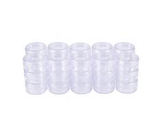 BENECREAT 30 Pack (10ml) Recipiente Vacío de Almacenamiento Bote de Plástico Transparente con Tapas de Rosca para Cuentas,Brillo,Maquillaje,Cosmeticos y Crema
