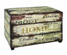 Haku Möbel - Baúl con tapa acolchada, diseño vintage, 40 x 65 x 42 cm, multicolor (madera)
