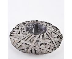 Deko – Cuenco de ratán 8 x 30 cm gris – Maceta
